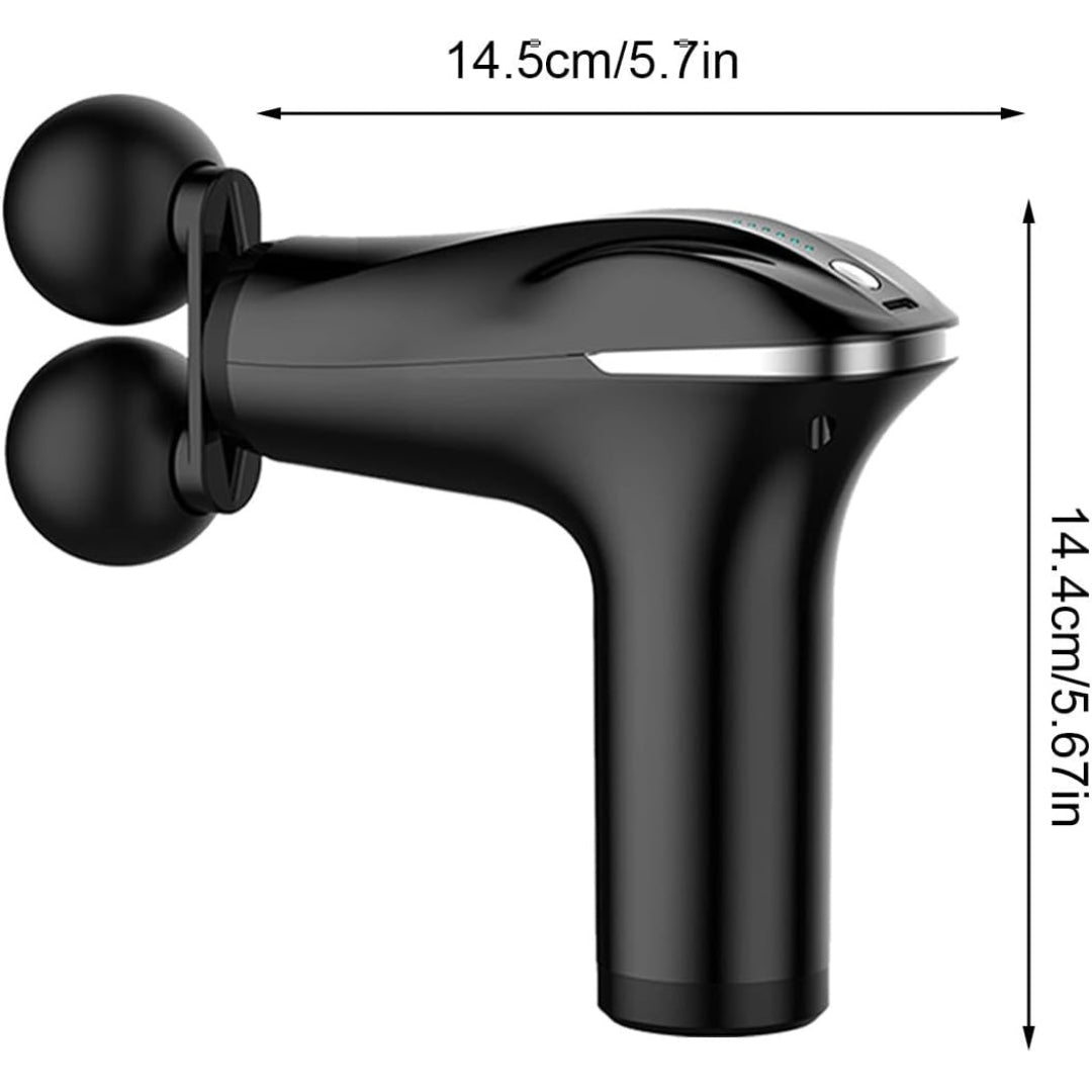 Pistola masajeadora con cabezal doble