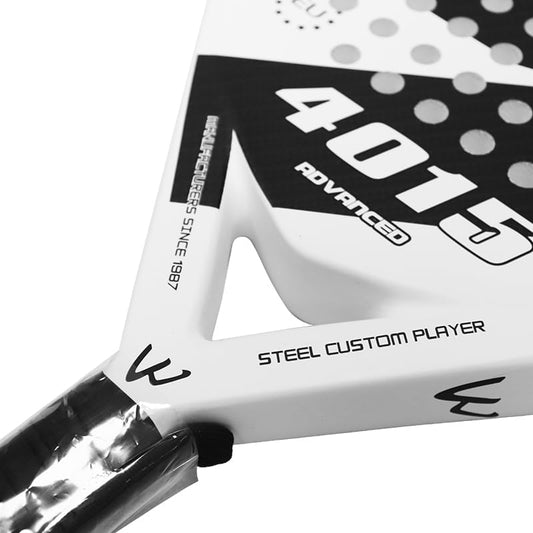 Pala de Pádel Semiprofesional Blanca con Funda