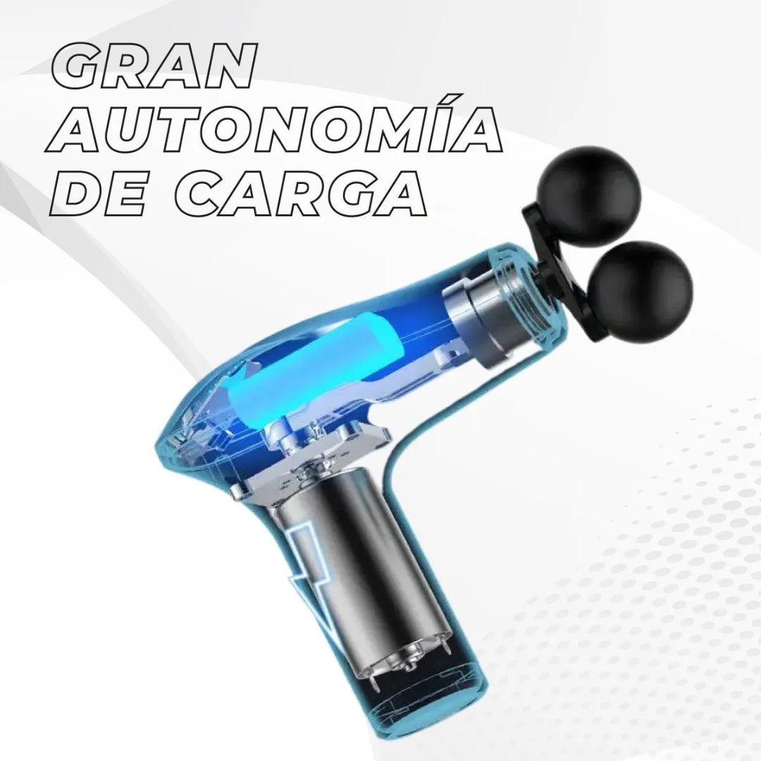 Pistola masajeadora con cabezal doble