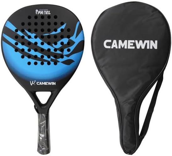 Raqueta Azul de Pádel de Fibra de Carbono