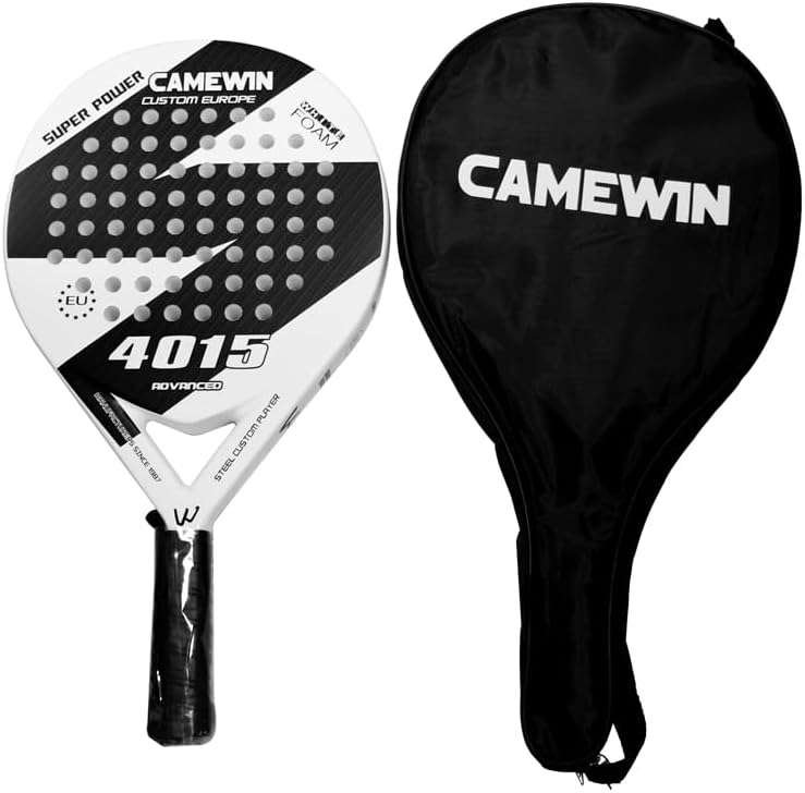 Pala de Pádel Semiprofesional Blanca con Funda