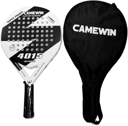 Pala de Pádel Semiprofesional Blanca con Funda