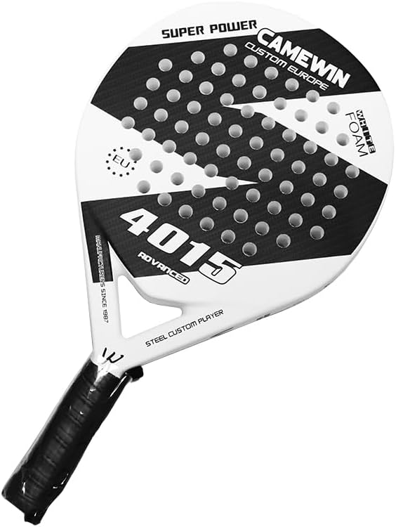 Pala de Pádel Semiprofesional Blanca con Funda