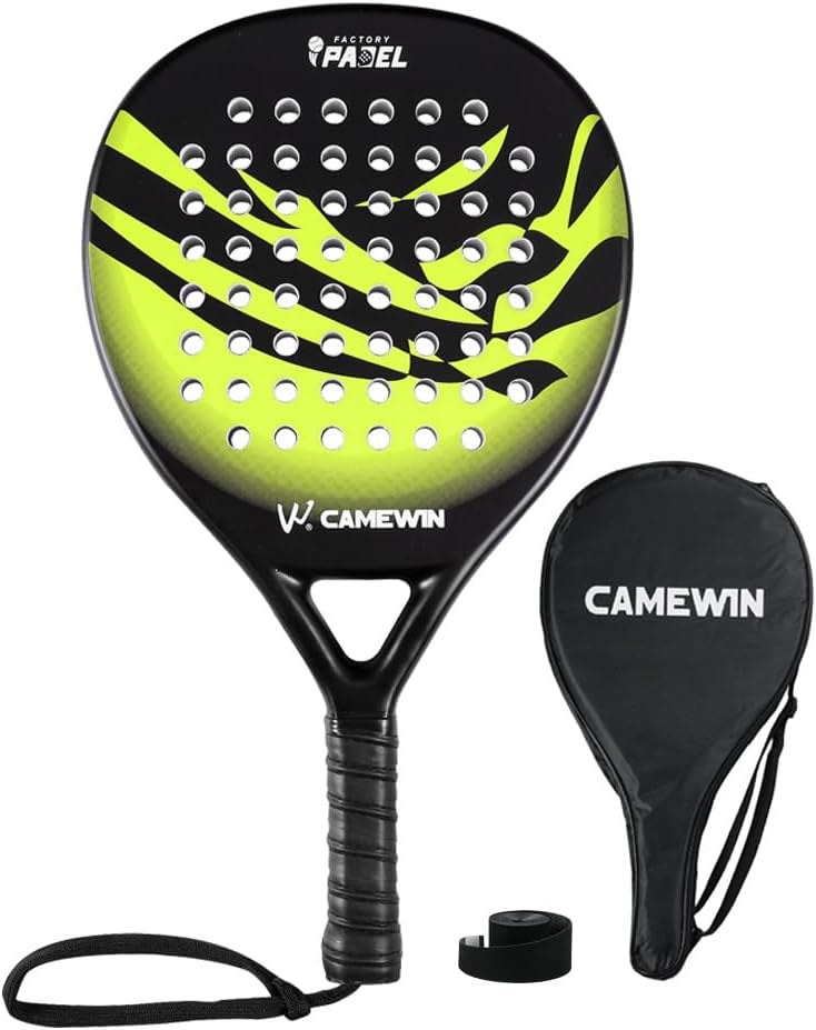 Raqueta de Pádel Verde de Fibra de Carbono