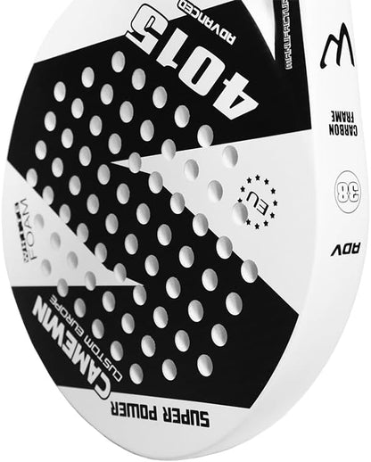 Pala de Pádel Semiprofesional Blanca con Funda