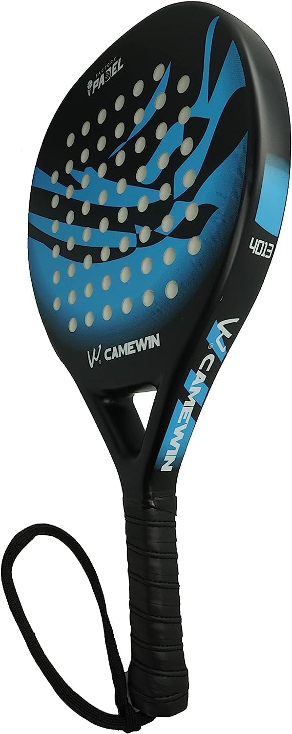 Raqueta Azul de Pádel de Fibra de Carbono