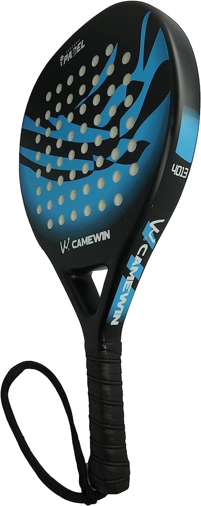 Raqueta Azul de Pádel de Fibra de Carbono