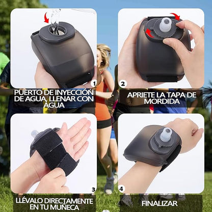 Botella de agua deportiva para muñeca