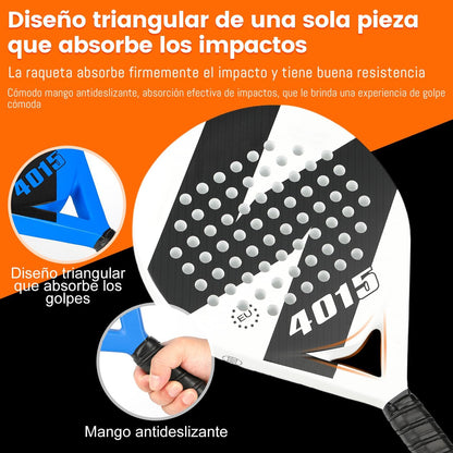 Pala de Pádel Semiprofesional Blanca con Funda
