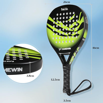 Raqueta de Pádel Verde de Fibra de Carbono