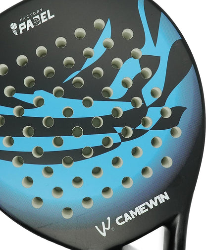 Raqueta Azul de Pádel de Fibra de Carbono