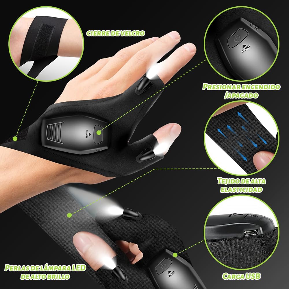 Guantes con linterna Multiusos