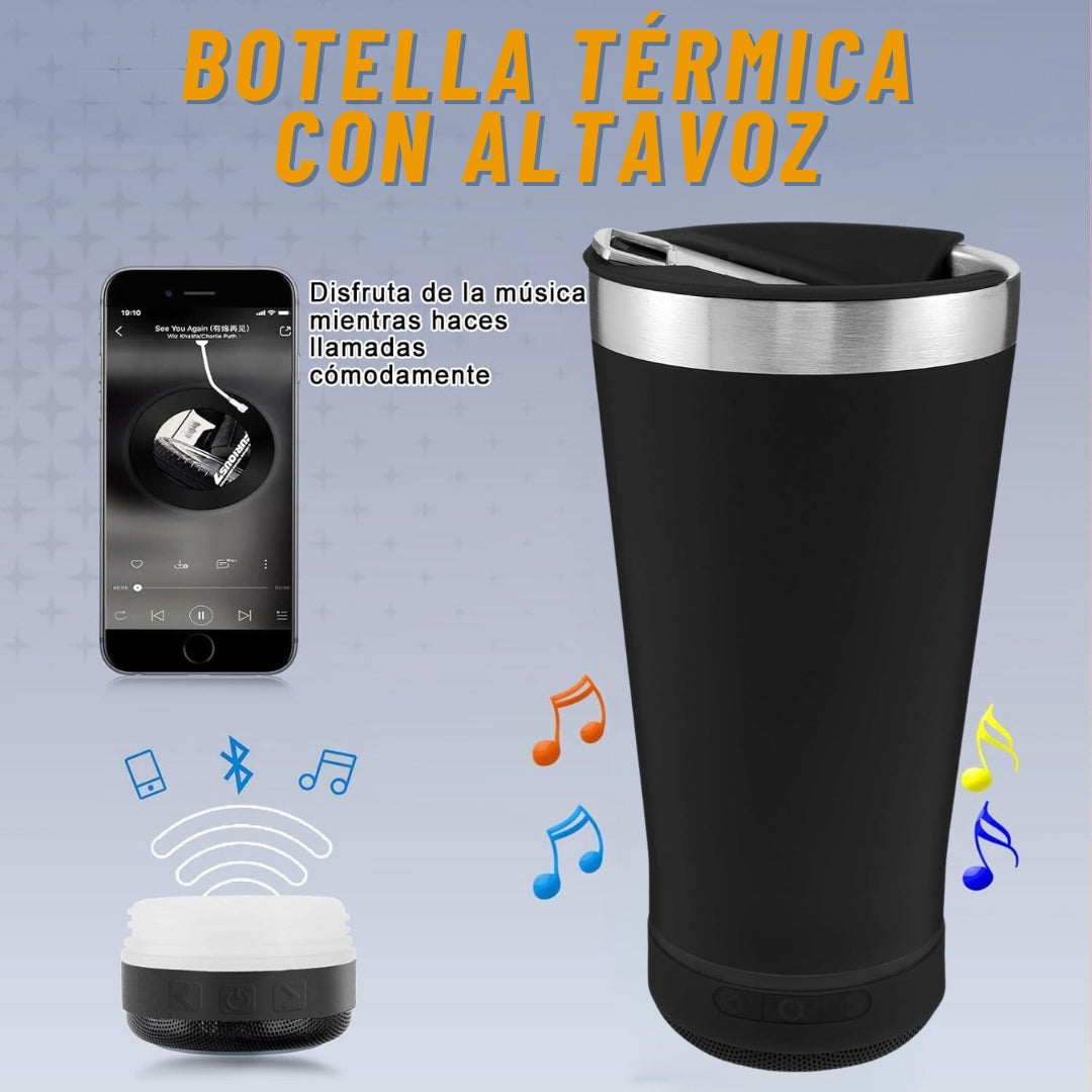 Botella Térmica con altavoz bluetooth
