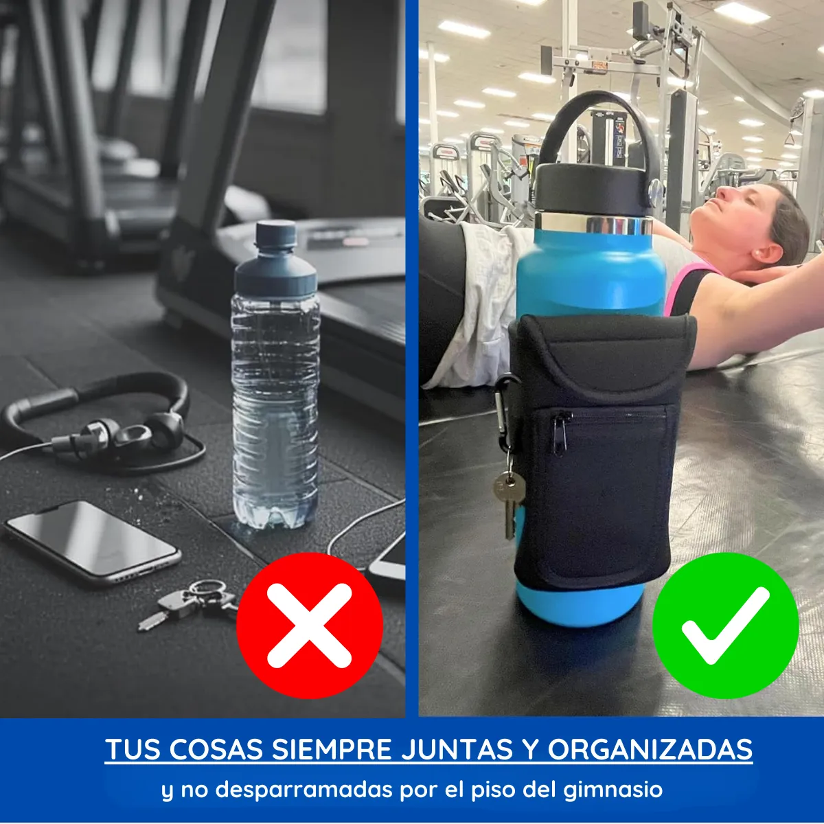 Soporte magnético para botellas de gimnasio